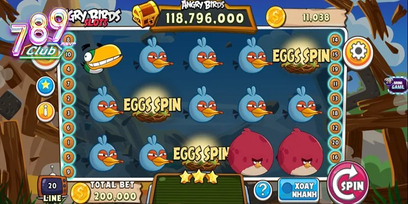 Chinh phục đỉnh cao với Angry Birds slot 789Club 3 Hướng dẫn tính tiền thưởng khi chơi nổ hũ Angry Bird